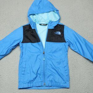 The North Face Jacket Boys XS Blue Dryvent Waterproof Rain Windbreaker Nylon Sky